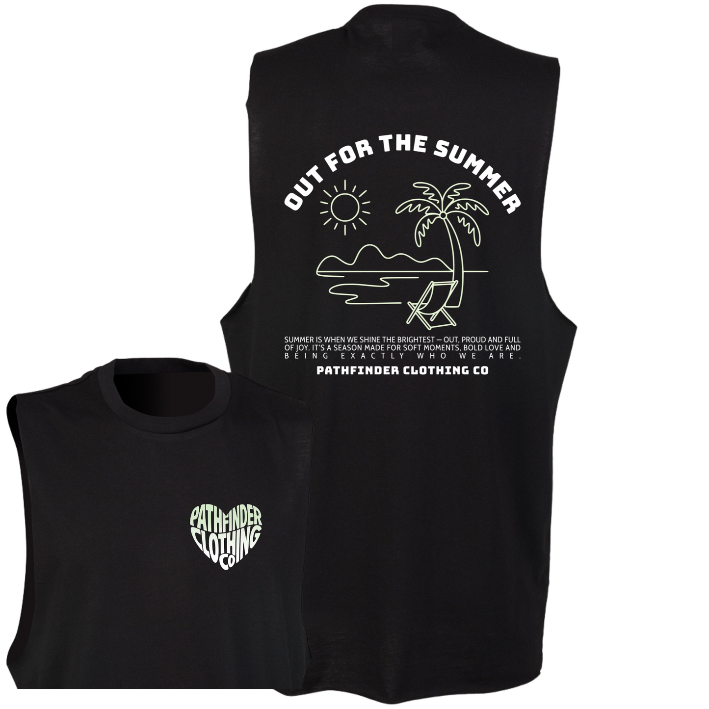 Black 'Out for the Summer' Slash Armhole Vest
