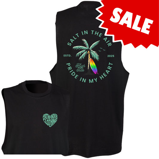 Black 'Salt in the Air' Slash Armhole Vest