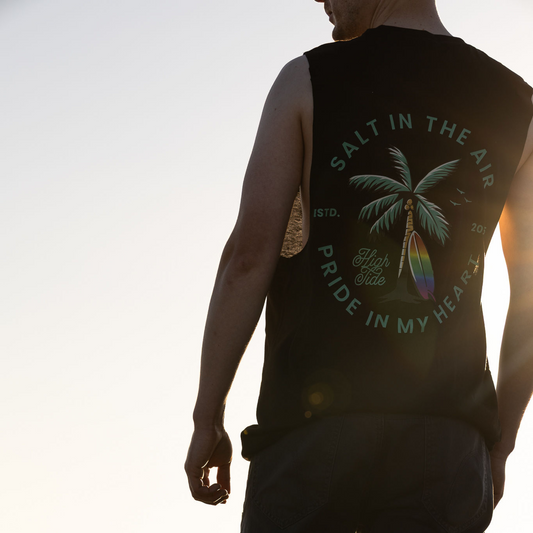 Black 'Salt in the Air' Slash Armhole Vest