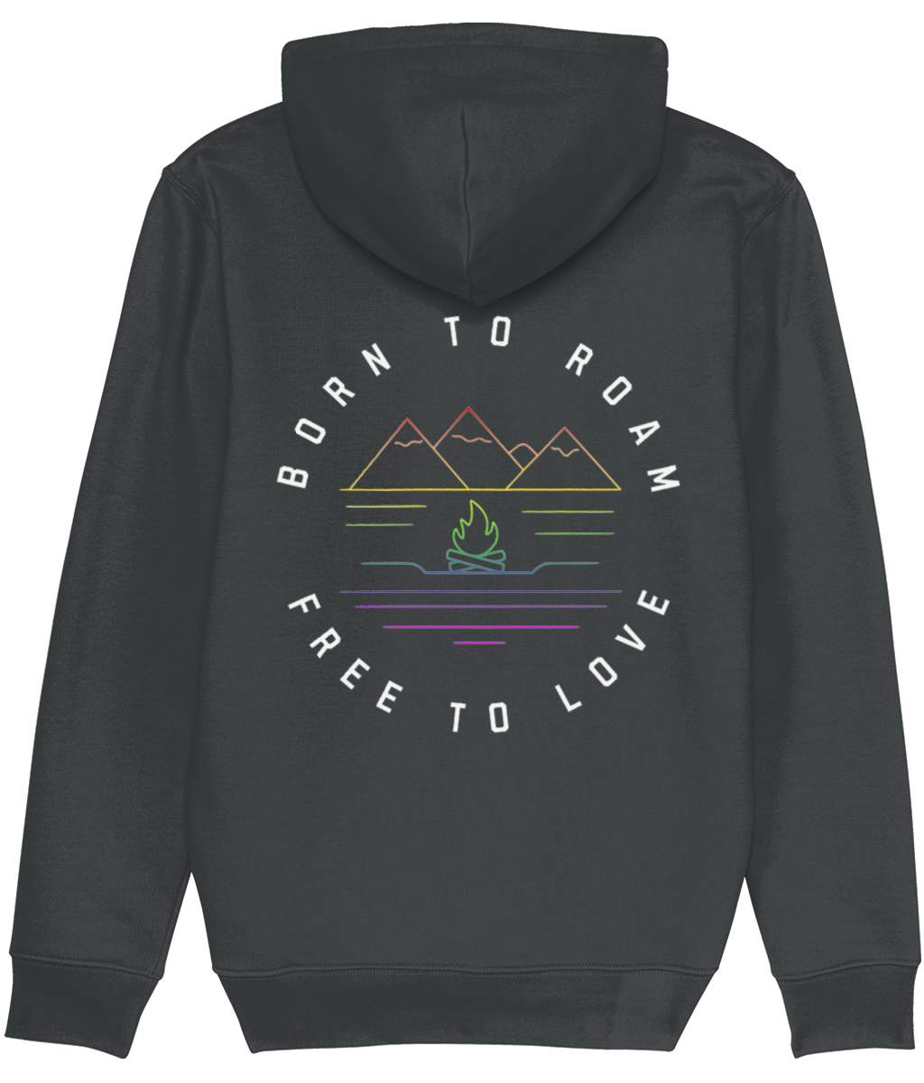 'Born to Roam' Hoodie in India Ink Grey