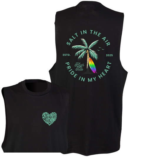 Black 'Salt in the Air' Slash Armhole Vest