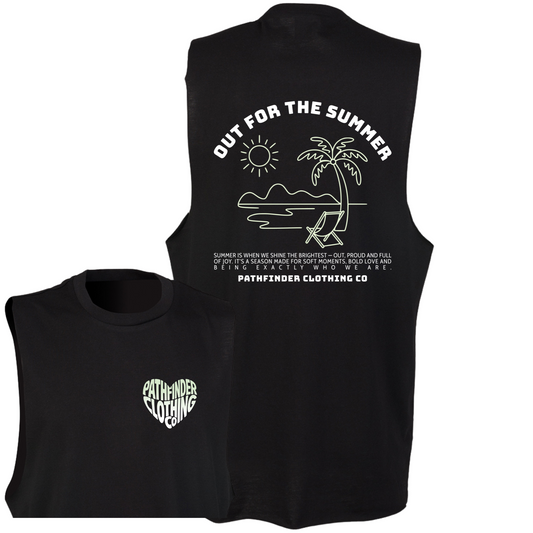 Black 'Out for the Summer' Slash Armhole Vest