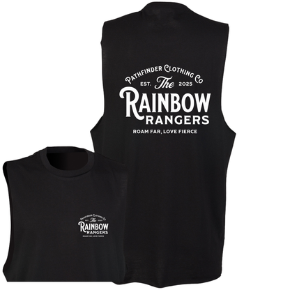 Black 'Rainbow Rangers' Slash Armhole Vest