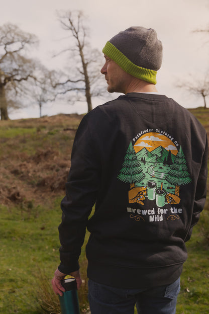 Organic 'Brewed for the Wild' Sweatshirt in Black
