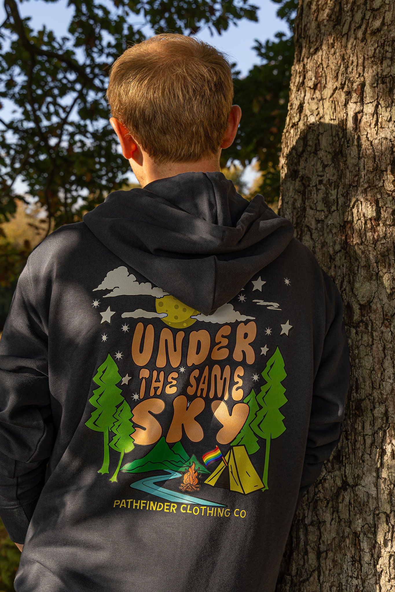 'Under the Same Sky' Hoodie in India Ink Grey