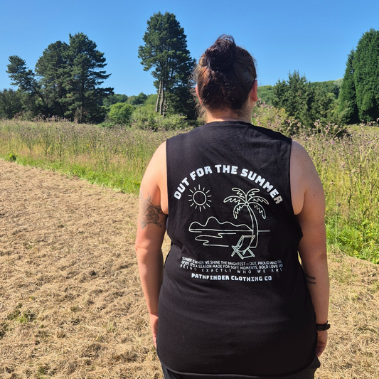 Black 'Out for the Summer' Slash Armhole Vest